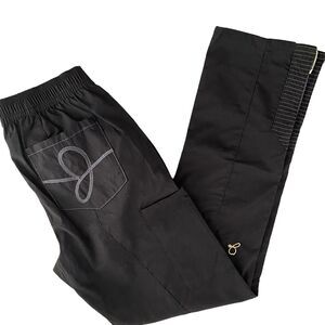 Jaanuu moto style black scrub pants with gold zippers style J95004 size XS